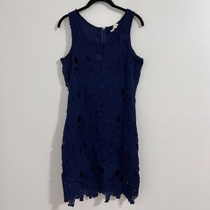 Japna Navy Blue Lace Mini Dress Size M Sleeveless Summer Formal Graduation Chic